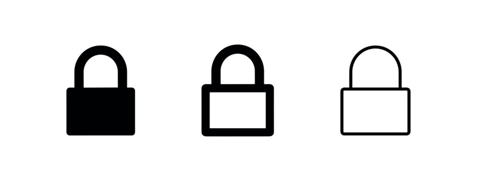 Closed Padlock Icon - Security, Privacy, and Locked Symbol (without keyhole)