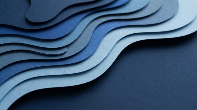 Abstract blue wave layers textured background design