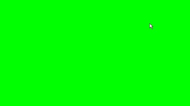 2D animation of a blank retro window with a pixel cursor clicking the red close button on a green screen. Ideal for classic UI and nostalgic computer design