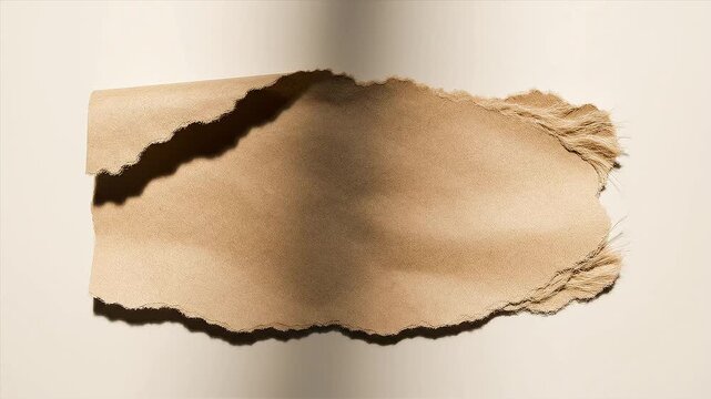 Torn Brown Kraft Paper Rip Edge Texture Background for Design and Mockup