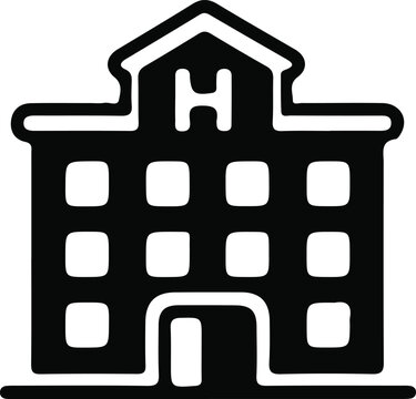 Hospital Building Healthcare Vector Graphic Silhouette Medical Icon