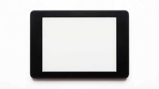 Modern electronic tablet device with large blank white display screen technology electronic computer interface internet communication connection wireless portable hardware multimedia