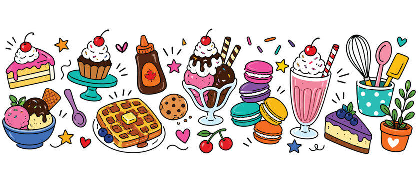 Delicious desserts and sweet treats collection.