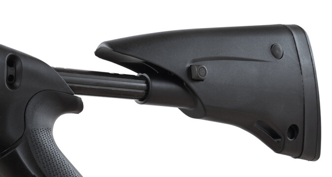 Fully extended law enforcement and military shotgun. stock