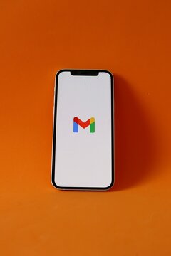 Salvador, Brazil - August 28, 2026: Gmail app on smartphone screen. Gmail logo. Free email service and product created by Google.