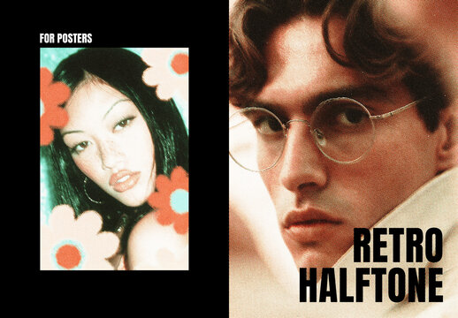Retro Halftone Photo Effect For Poster And Print Design