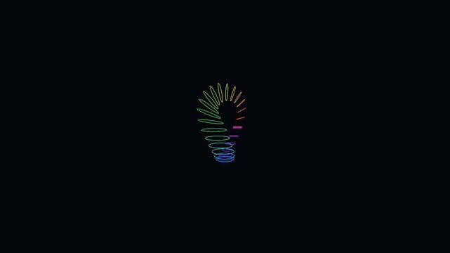 Rainbow Gradient Lightbulb Outline Symbolizing Innovation and Ideas