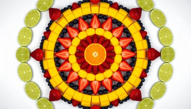 Fruit spiral mandala design