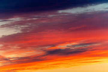Fototapeta premium Colorful sunset with dramatic sky