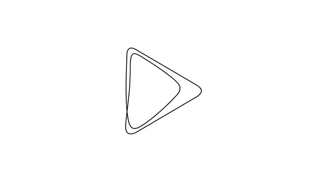 Play button media symbol line art drawing vector illustration isolated on white background with direction minimalist minimalism isolated