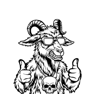 vector image of a goat