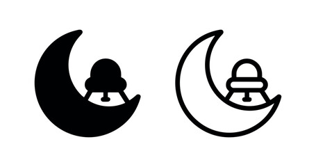 Moon Lander Icon Set for Space Exploration and Science © liubomir118809