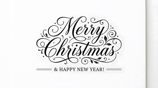 Elegant and festive 'merry christmas' calligraphy with a vintage aesthetic wishing joy and peace to all