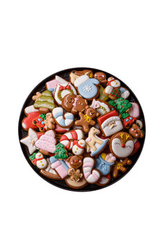 Gingerbread as a Christmas staple, sweets for the holiday interior. Gingerbread as a background