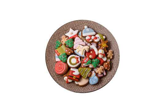 Gingerbread as a Christmas staple, sweets for the holiday interior. Gingerbread as a background