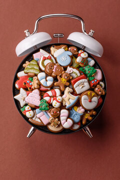 Gingerbread as a Christmas staple, sweet biscuits for the holiday. Gingerbread as a background