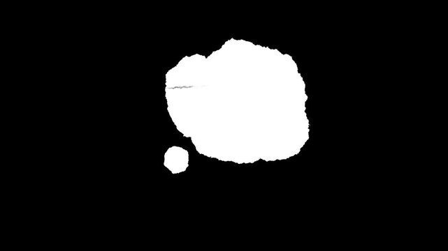 Minimal abstract white blotches on black background creating negative space contrast.