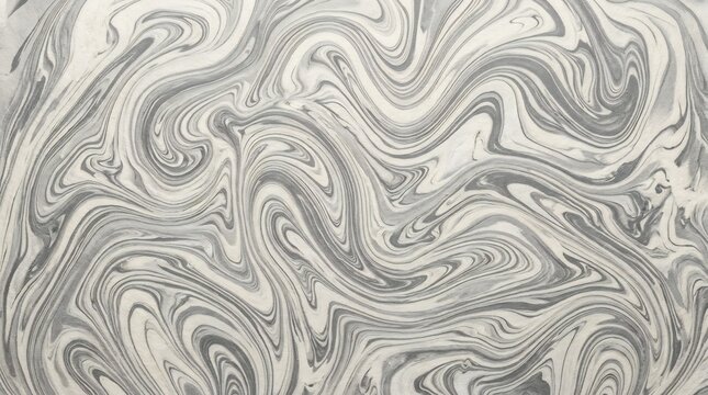 Grey and white marble texture background with fluid swirling patterns.