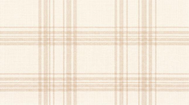 Autumn picnic blanket background with beige plaid pattern and soft woven texture. Cosy vintage plaid fabric pattern. abstract chequered texture check, gingham tablecloth, fall