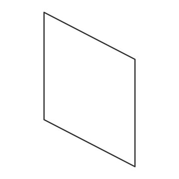 Black outline isometric parallelogram geometric shape