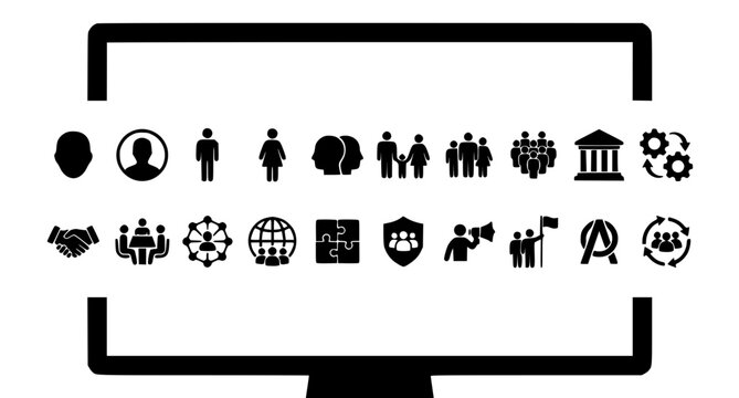 User Profile People and Team Linear Vector Icons