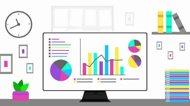 Business target strategy concept with dartboard arrow, growth charts, analytics dashboard and financial planning elements, flat 2d illustration isolated on transparent background with alpha channel. 