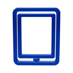 Glossy blue electronic tablet line modern mobile device or touch screen gadget symbol © MdAmir