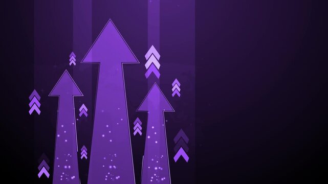 Abstract arrows pointing upward symbolizing growth progress success and rising business goals animation