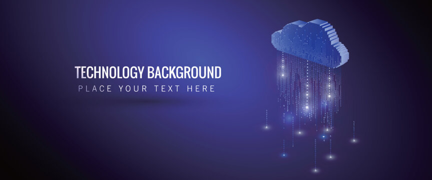 Cloud Storage and Data Flow, Digital Cloud Computing and Secure Network Technology Concept