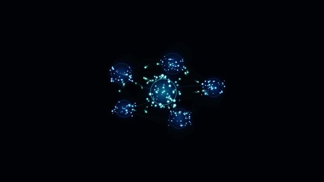 Central Network Hub Digital Node Connection Motion Graphic