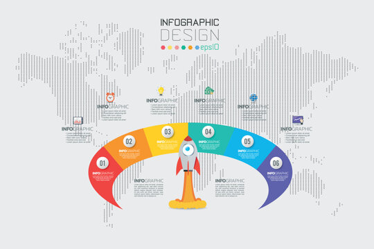 Rocket Launch Arc Business Growth Timeline Infographic