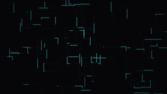 Abstract digital network of glowing blue lines on a dark background representing data flow and connectivity