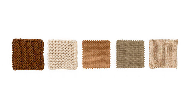 Set of fabric swatches in different textures