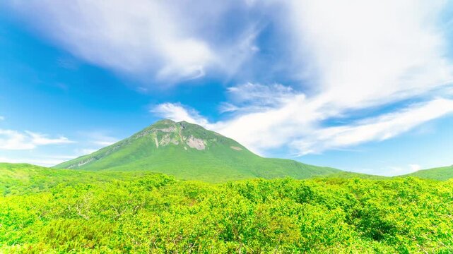 北海道・知床半島 羅臼岳を望むタイムラプス