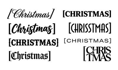 Obraz premium Creative Christmas Typography Styles Displayed In Various Font Designs