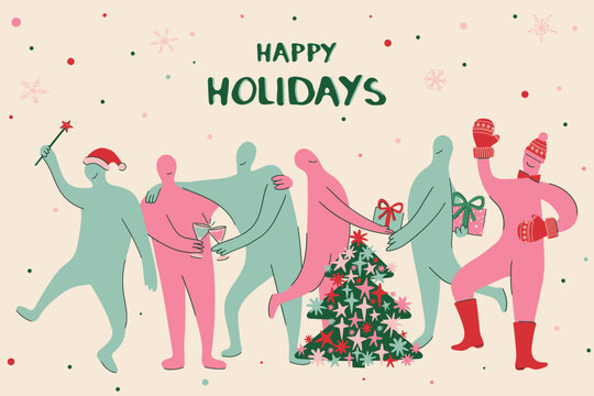 Playful Holiday Party Vector Poster Banner