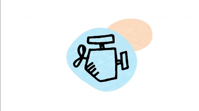 An animated hand-drawn check engine motor warning light. Great for diagnostic trouble codes, motor maintenance alerts, auto repair shops, and car inspection services. 
