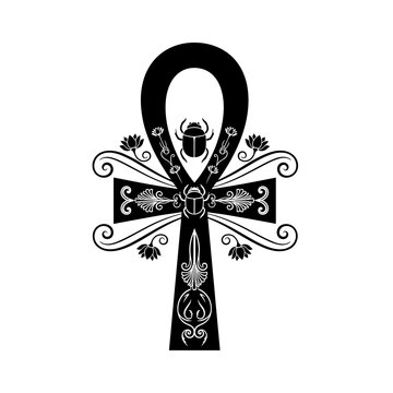Intricate Ornate Pattern Detailed Mandala Art Ankh Cross