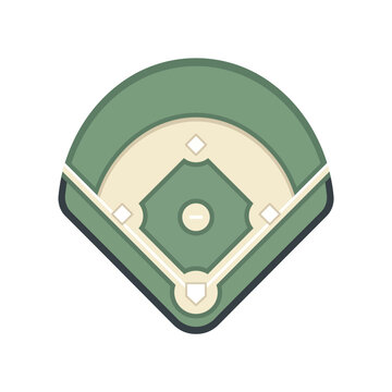 Minimalist flat vector illustration of a baseball field diamond.
