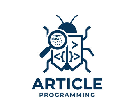 Finding and fixing errors in computer code illustrated with a bug and programming elements