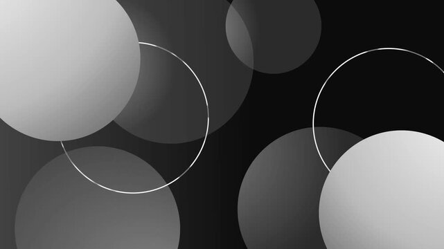 Abstract circle background with soft glowing shapes on a dark navy backdrop simple modern design with overlapping circles and clean lines animation