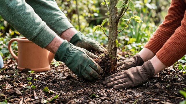 Generations plant a young tree together