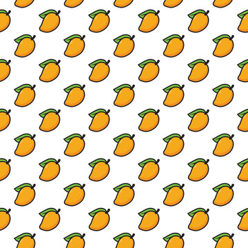 seamless pattern with fruit mango