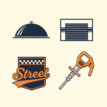 Collection of Flat Design Industry Icons.