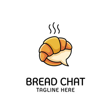 Croissant Bread Chat Logo