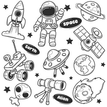 Space Doodle Elements Set