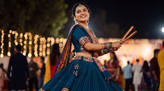 Gujarati woman performing Garba