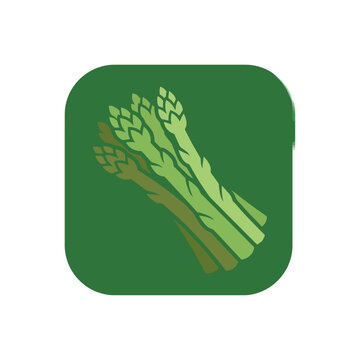 A minimalist logo design featuring stylized asparagus, symbolizing health and freshness, perfect for a brand focused on green food and sustainability.