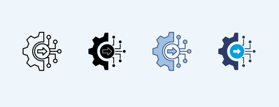 Digital Transformation Multiple Icon Illustration Vector, Contains 