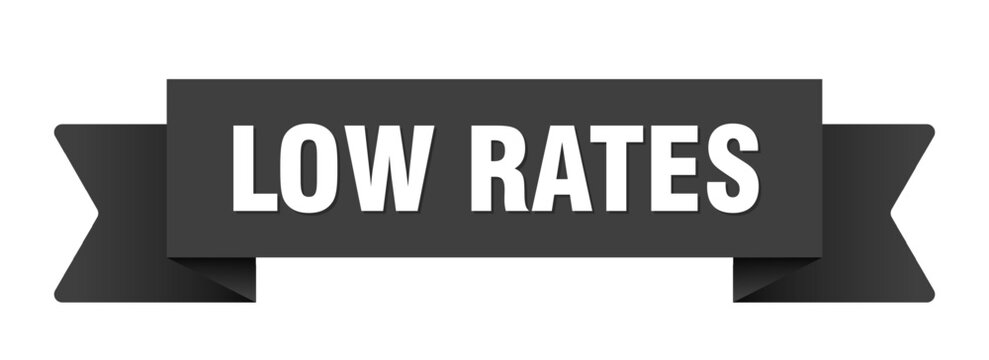 low rates ribbon isolated on transparent background. low rates ribbon
